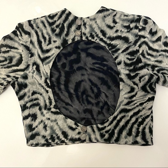 Animal Print Crop Top with Cut Outs - Picture 4 of 4